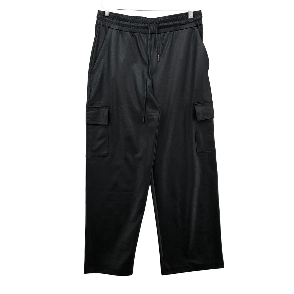 Six Fifty Wide Leg Headliner Jogger Womens Large Black Faux Leather Cargo Pants